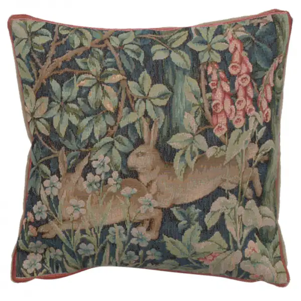 Two Hares In A Forest Small European Cushion Cover