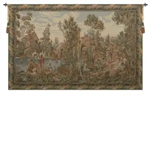 Washing by the Lake Both Panels European Tapestry 64x100 Francois Boucher Romantic Pastoral Jacquard Woven Wall Hanging