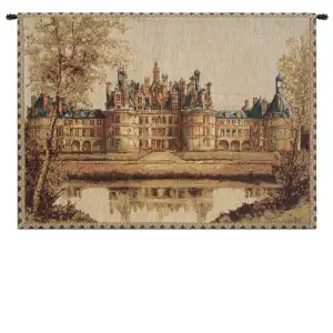 Chambord Castle Small European Tapestry Wall Hanging 14x19 Inch Cotton Jacquard Woven Wall Tapestry