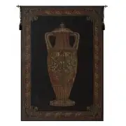Amphora Chenille Black with Border European Tapestry Wall Hanging
