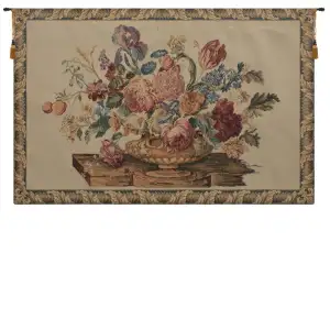 Pensee Beige European Tapestry Wall Hanging 26x42 Inch Cotton Jacquard Woven Wall Tapestry