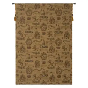Unicorn Crest Pattern Belgian Tapestry 73x51 Medieval Heraldic Unicorn Jacquard Woven Wall Hanging Home Decor