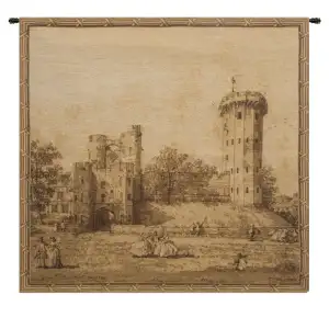 Castle Tower European Tapestry Wall Hanging 35x36 Inch Cotton Jacquard Woven Wall Tapestry