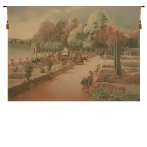 Walking Gardens European Tapestry Wall Hanging 54x74 Inch Cotton Jacquard Woven Wall Tapestry