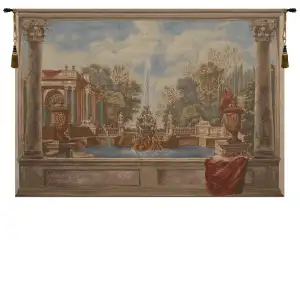 Lavish Fountain Belgian Tapestry 50x70 Classical Garden Fountain Landscape Jacquard Woven Wall Hanging Home Decor