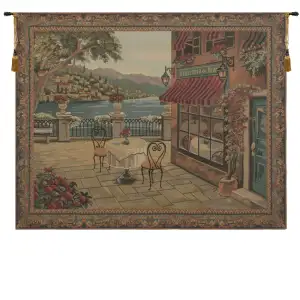Como Terrace European Tapestry Wall Hanging 42x52 Inch Cotton Jacquard Woven Wall Tapestry
