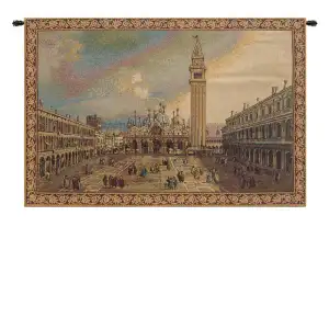 San Marco Decorative Tapestry Wall Hanging 13 x 20 in Venice Italy Piazza Cityscape Jacquard Woven Wall Art