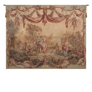 Le Mai French Tapestry 78x97 Medieval French Historical Jacquard Woven Wall Hanging Classic Home Decor