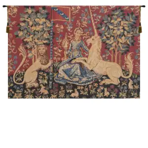 Sight Vue Small European Tapestry 18 in. x 26 in. Medieval Lady and Unicorn Jacquard Woven Wall Hanging