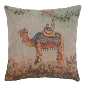 Jean Baptiste Huet Camel Small Tapestry Pillow Cover 14x14 Inch Cotton Jacquard Woven Cushion Cover