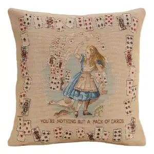 John Tenniel The Pack of Cards Tapestry Pillow Cover 14x14 Inch Cotton Jacquard Woven Cushion Cover