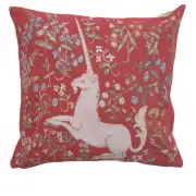 Licorne Fleuri Red European Cushion Cover
