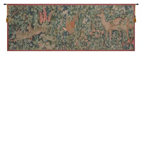 Rabbit, Pheasant, and Doe European Tapestry Wall hanging