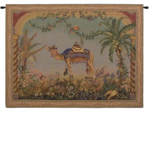 The Camel Large with Border European Tapestry Wall hanging