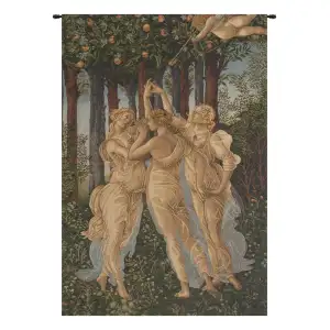Sandro Botticelli Tre Grazie Vintage Tapestry Wall Hanging 38 x 26 in