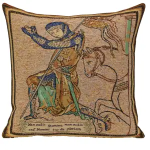 Croise Genoux I Belgian Tapestry Pillow Cover 16x16 Inch Cotton Jacquard Woven Cushion Cover