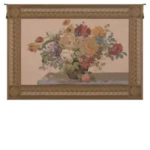 Elegant Masterpiece Beige European Tapestry Wall Hanging 40x60 Inch Cotton Jacquard Woven Wall Tapestry