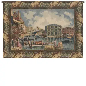 Ponte Di Rialto II With Border Italian Tapestry 17x24