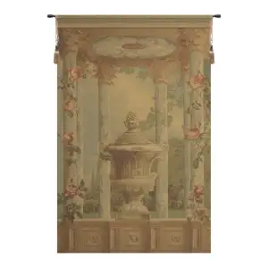 Urn with Columns Brown Small Belgian Tapestry 52x35