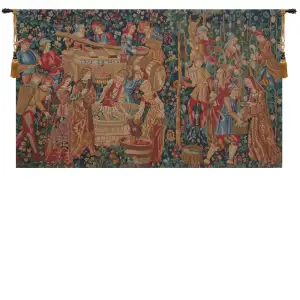 The Vintage Tapestry Wall Hanging 35 x 61 in Jacquard Woven Medieval Grape Harvest Wall Art