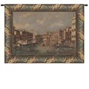 Alberto Passini Ponte Rialto Italian Tapestry Wall Hanging 18x24 Inch Cotton Jacquard Woven Wall Tapestry