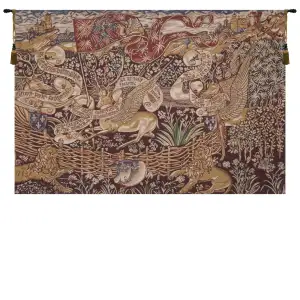 Medieval The Winged Stags Renaissance Tapestry Wall Hanging 46 x 68 in