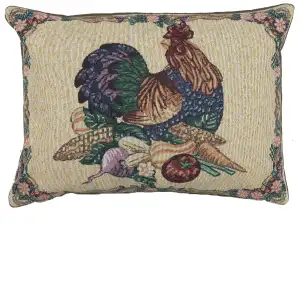 Roostercopia Italian Tapestry Pillow Cover Cotton 17x17 InchJacquard Woven Cushion Cover