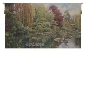 Claude Monet Left Panel No Border Vintage Tapestry Wall Hanging 25 x 40 in