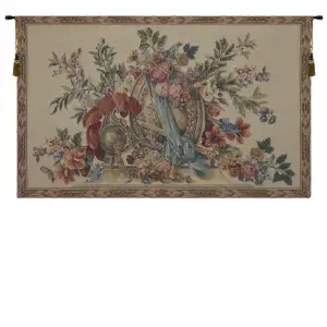 Shield and Sword Beige European Tapestry Wall Hanging 28x44 Inch Cotton Jacquard Woven Wall Tapestry