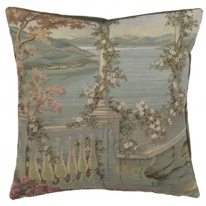 Lago di Como III Decorative Tapestry Pillow Cover 18x18 Inch Cotton Jacquard Woven Cushion Cover