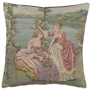 Dame Lago Decorative Tapestry Pillow Cover 18x18 Inch Cotton Jacquard Woven Cushion Cover