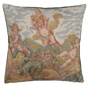 Musici French Tapestry Pillow Cover Cotton Jacquard Woven Cushion Cover 18x18 Inch