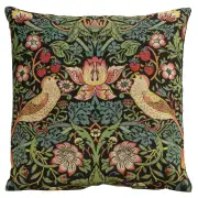 Strawberry Thief A Black by William Morris European Cushion Covers
