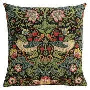 Strawberry Thief B Black by William Morris European Cushion Covers