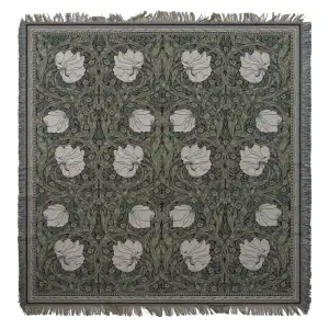 Pimpernel by William Morris Belgian Jacquard Woven Tapestry Throw Blanket 60x60 Inch Floral Decor