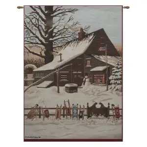 Cocoa At The Copperfield Fine Art Tapestry - 36 in. x 26 in. Cotton/Polyester by Charles Wysocki