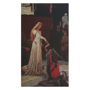 Accolade III Small Stretched Wall Tapestry 26x16 Inch Medieval Knight Woven Home Decor