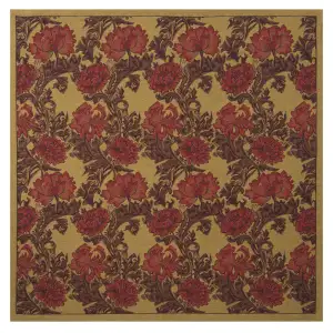 Chrysanthemum Bordo II Belgian Jacquard Woven Tapestry Throw Blanket 34x34 Inch Floral Decor