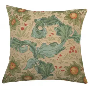 Arabesques with Orange Tree Light French Tapestry Pillow Cover 19x19 inch Jacquard Woven Cushion Cover