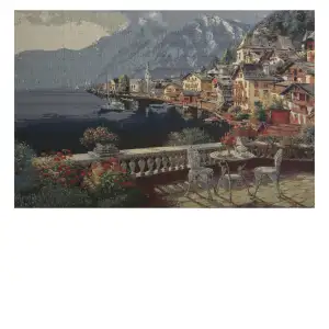 Hallstatt by the Lake Stretched Wall Tapestry 24x36 Inch European Landscape Woven Home Decor