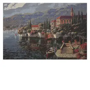 Shores of Lake Como Stretched Wall Tapestry 24x37 Inch Italian Landscape Home Decor