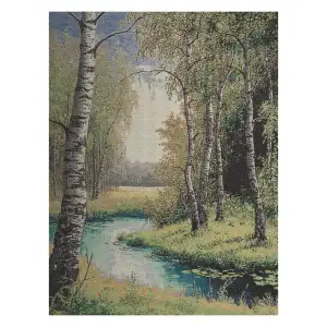 Brook between the Trees Stretched Wall Tapestry 31x23 Inch Woodland Landscape Home Decor