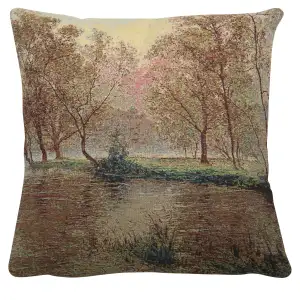 An Autumn Glade Decorative Tapestry Pillow Cover 16x16 Inch Cotton Jacquard Woven Cushion Cover