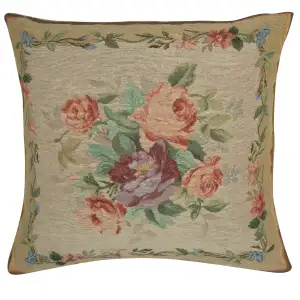 Floral Amboise Medallion Tapestry Pillow Cover 19x19 Inch Cotton Jacquard Woven Cushion Cover