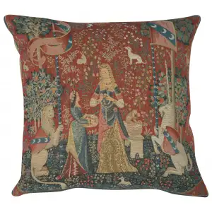 Medieval The Smell Large Tapestry Pillow Cover 19x19 Inch Cotton Jacquard Woven Cushion Cover