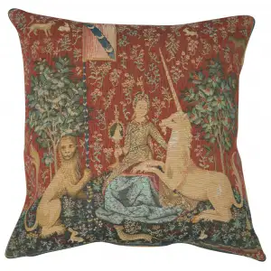 Medieval The Sight Large Tapestry Pillow Cover 19x19 Inch Cotton Jacquard Woven Cushion Cover