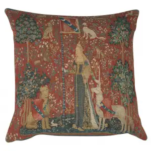 Medieval The Touch Large Tapestry Pillow Cover 19x19 Inch Cotton Jacquard Woven Cushion Cover