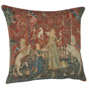 Medieval The Taste Large Tapestry Pillow Cover 19x19 Inch Cotton Jacquard Woven Cushion Cover