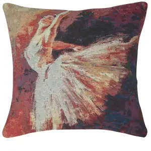The Ballerina Tapestry Cushion Cover 16x16 Inch Ballet Dancer Decorative Throw Pillow Home Decor