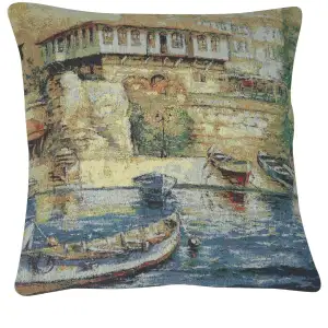 The Lakeside Overlook Tapestry Cushion Cover 16x16 Inch Scenic Landscape Decorative Throw Pillow